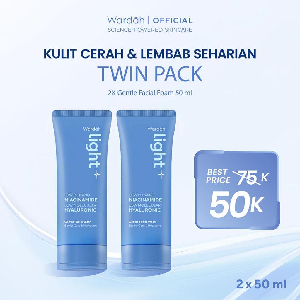 [TWINPACK] Light+ by Wardah Low pH Nano Niacinamide Hyaluronic Zinc Whip Facial Foam 100 ml | Light+ by Wardah Low pH Nano Niac…