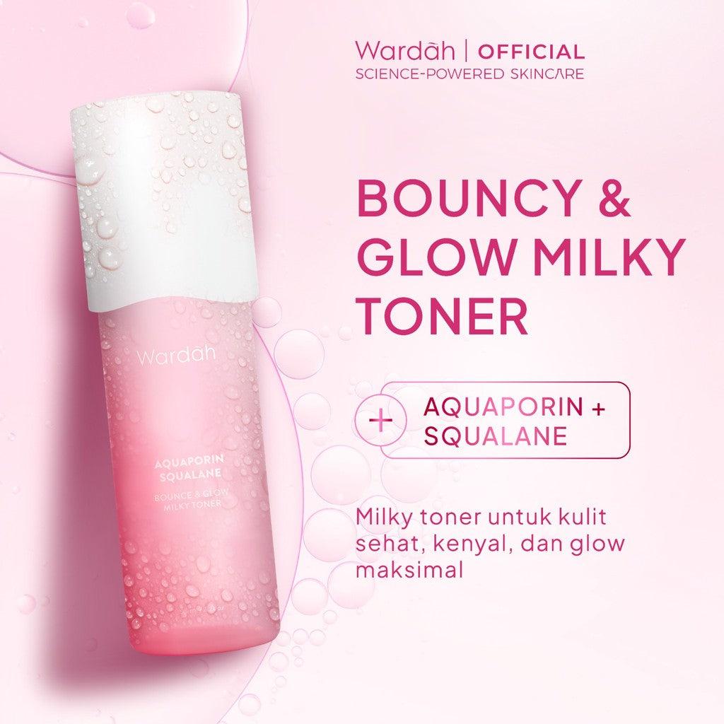 NEW! Wardah Aquaporin Squalane Bounce Glow Milky Toner 3 Liposome Ceramide Aquaporin95 ml Meningkatkan Hidrasi dan Memperbaiki…