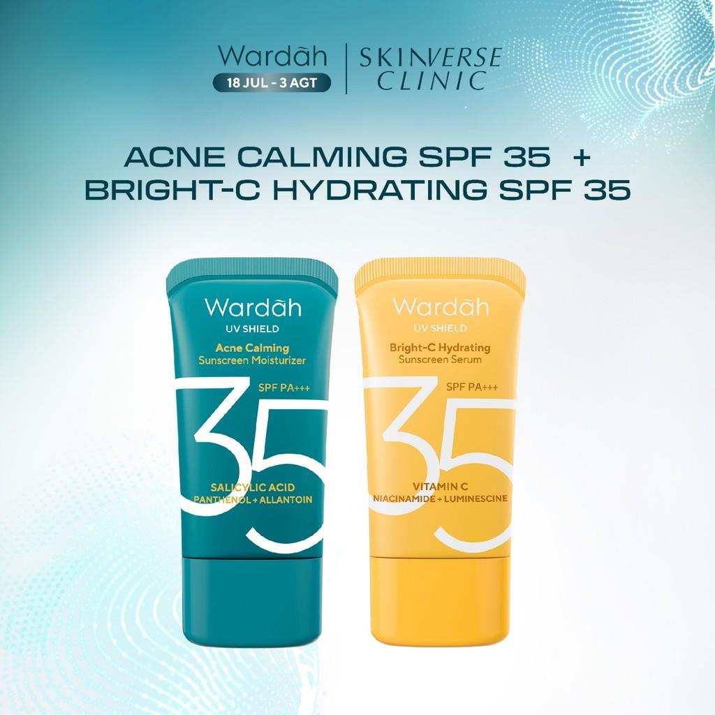 WARDAH UV Shield Acne Calming Sunscreen Moisturizer SPF 35 PA untuk komedo jerawat dan bekas jerawat kulit berminyak tekstur ge…