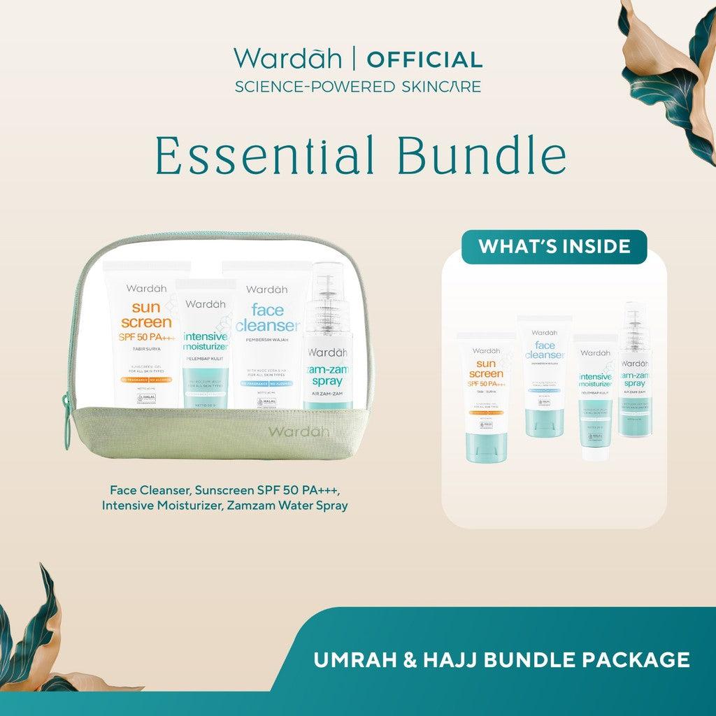 WARDAH Umrah & Hajj Package - Paket Haji dan Umroh - Hair and Body Wash, Face Cleanser, Sunscreen SPF 50 PA+++ , Anti Perspiran…