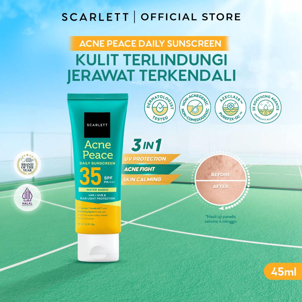 SCARLETT Acne Peace Daily Sunscreen SPF 35 PA++++ � Sunscreen Kulit Berjerawat , Teruji In Vivo , Non Acnegenic Tested , Non Co…