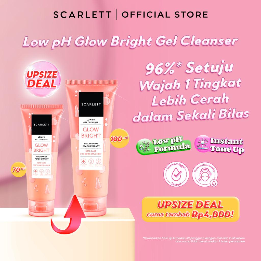 SCARLETT Low pH Glow Bright Gel Cleanser-Facial Wash Gentle Formula, Kulit Tidak Ketarik, Low pH Sensitive Skin Friendly, Repai…