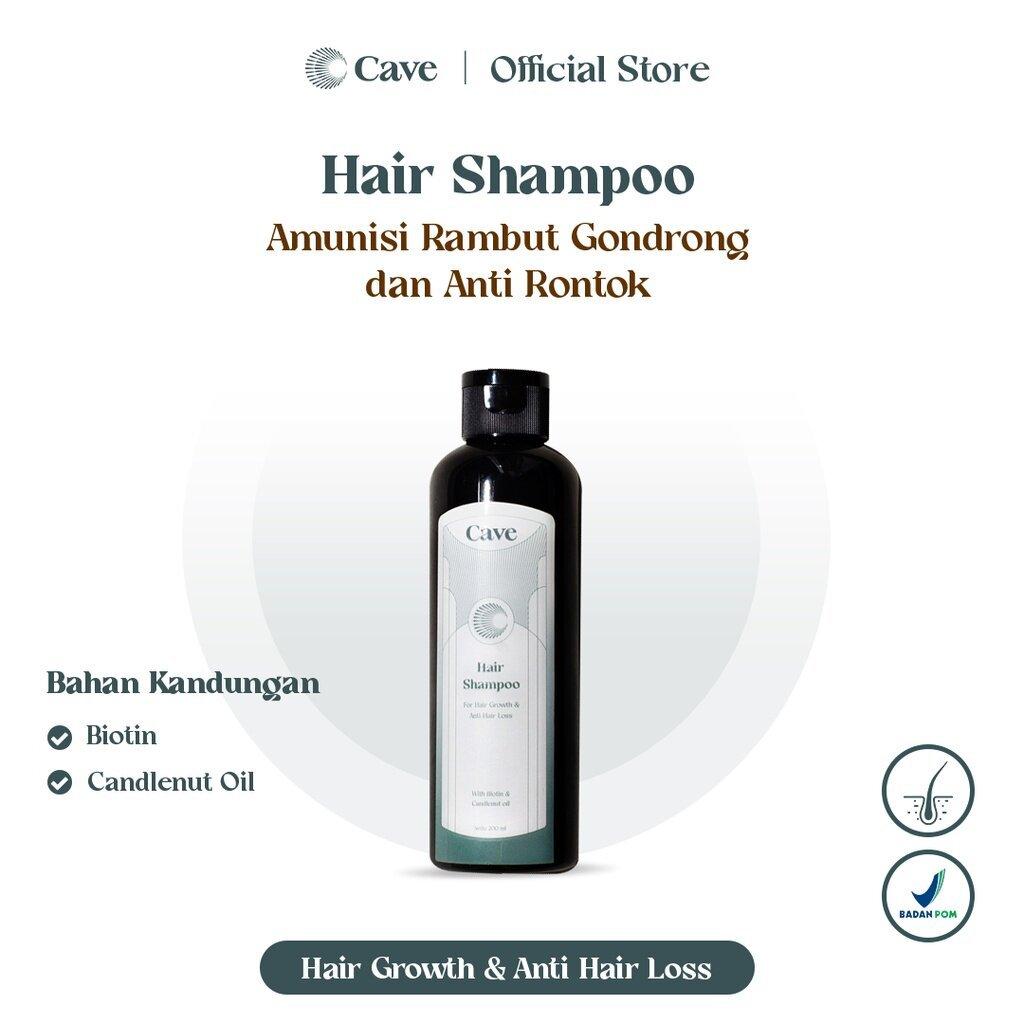 CAVE Hair Shampoo 200 ml - Penumbuh Pemanjang Pelebat Rambut Pria Mengurangi Rontok & Kebotakan