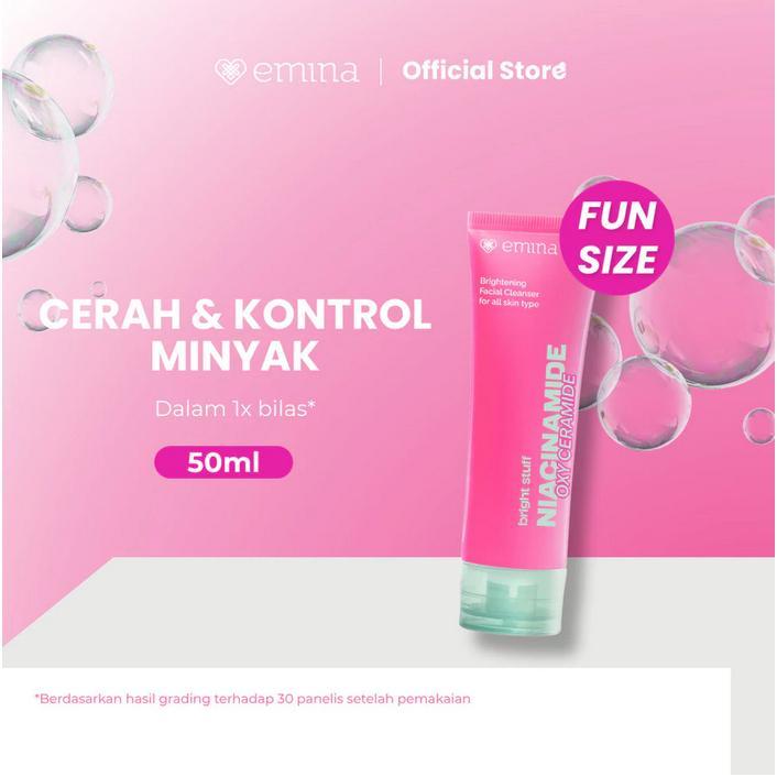 Emina Niacinamide Mencerahkan Oxy Ceramide Brightening Face Wash 50 / 100 ml NEW! - Sabun Muka Cerah Glowing Anti Kusam Bright…