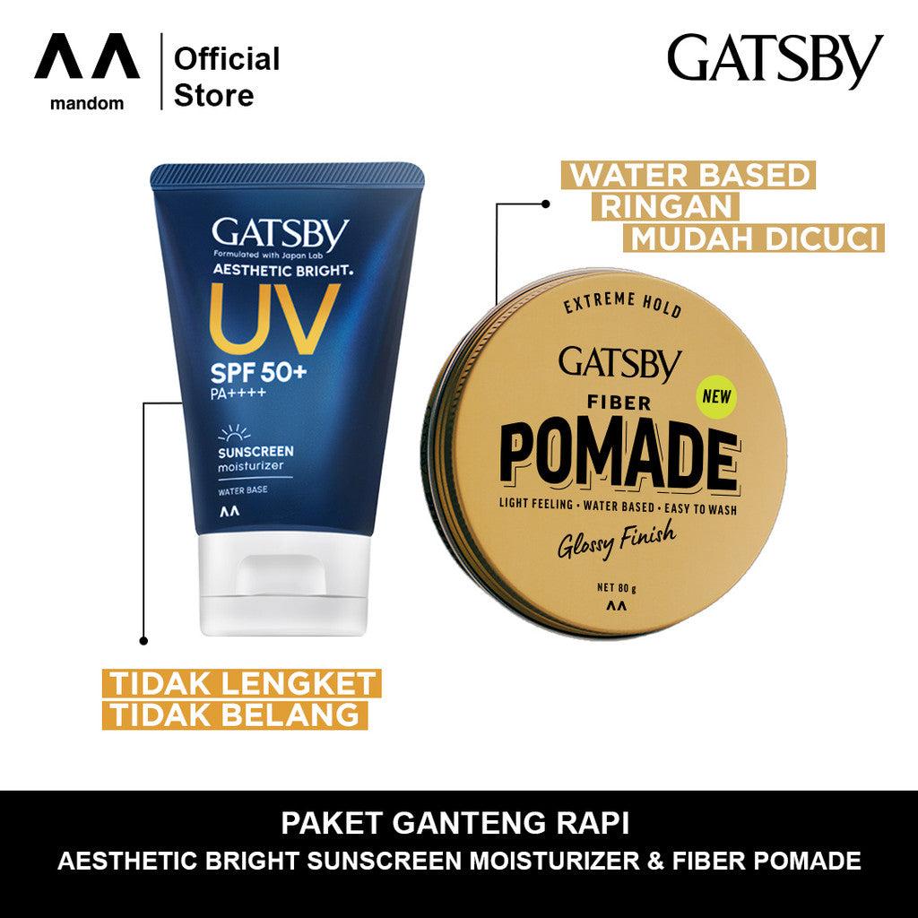 PAKET GANTENG RAPI (Aesthetic Bright Sunscreen Moisturizer + Fiber Pomade)