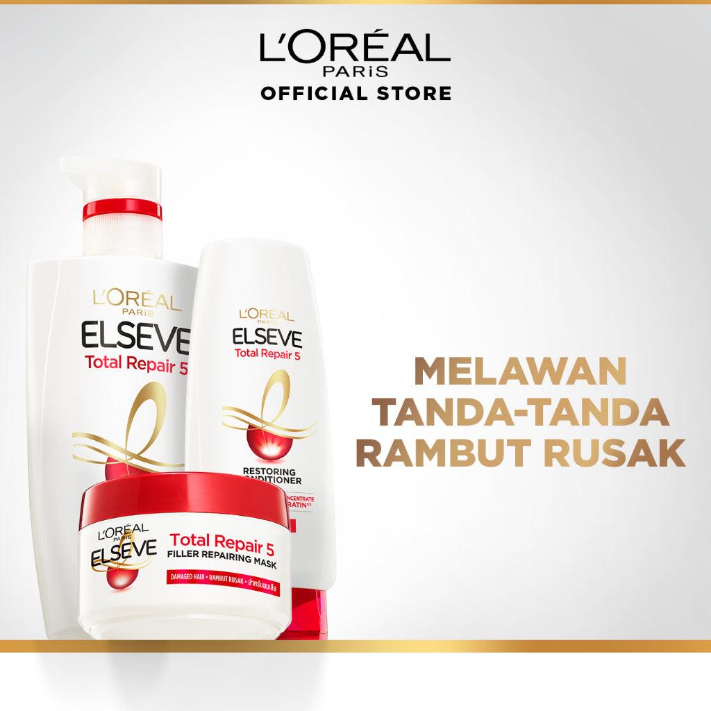 [PAKET HEMAT] L'Oreal Paris Elseve Total Repair 5 Rangkaian Perawatan Dengan Ceramide Lengkap Untuk 5 Tanda Kerusakan Rambut (S…