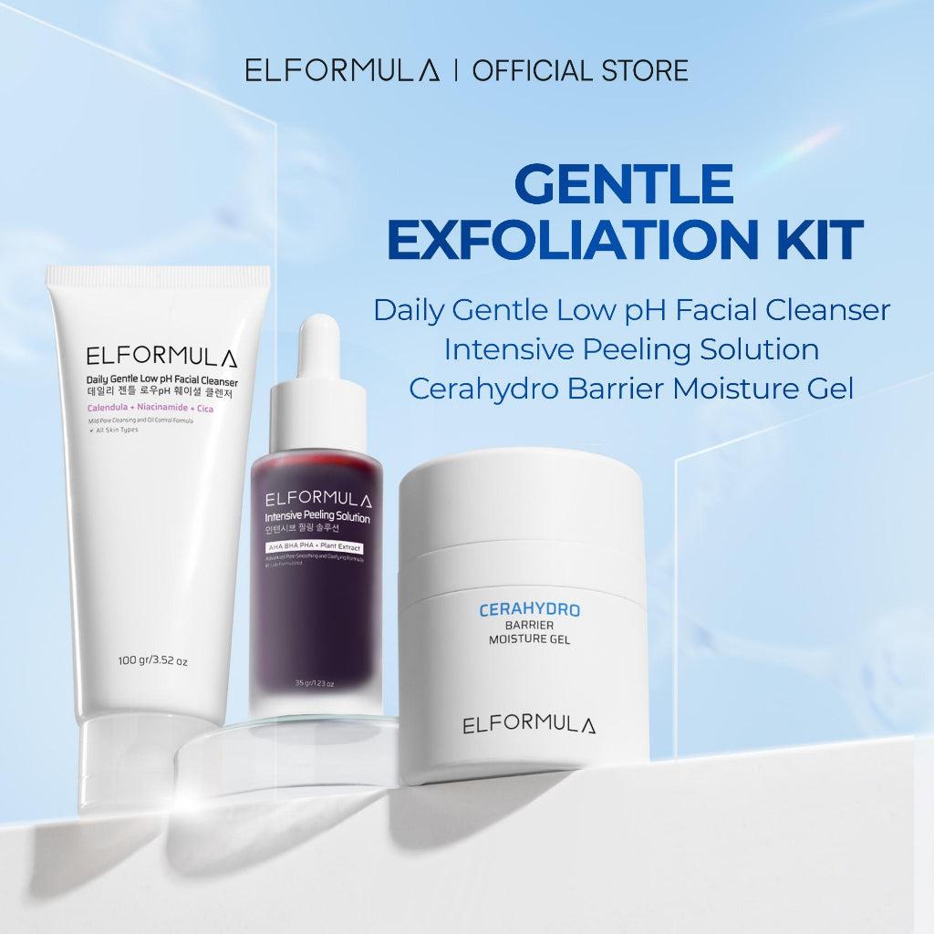 ELFORMULA Intensive Care Bundle 3in1 - Daily Gentle Low pH Facial Cleanser + Intensive Peeling Solution + CeraHydro Barrier Rep…