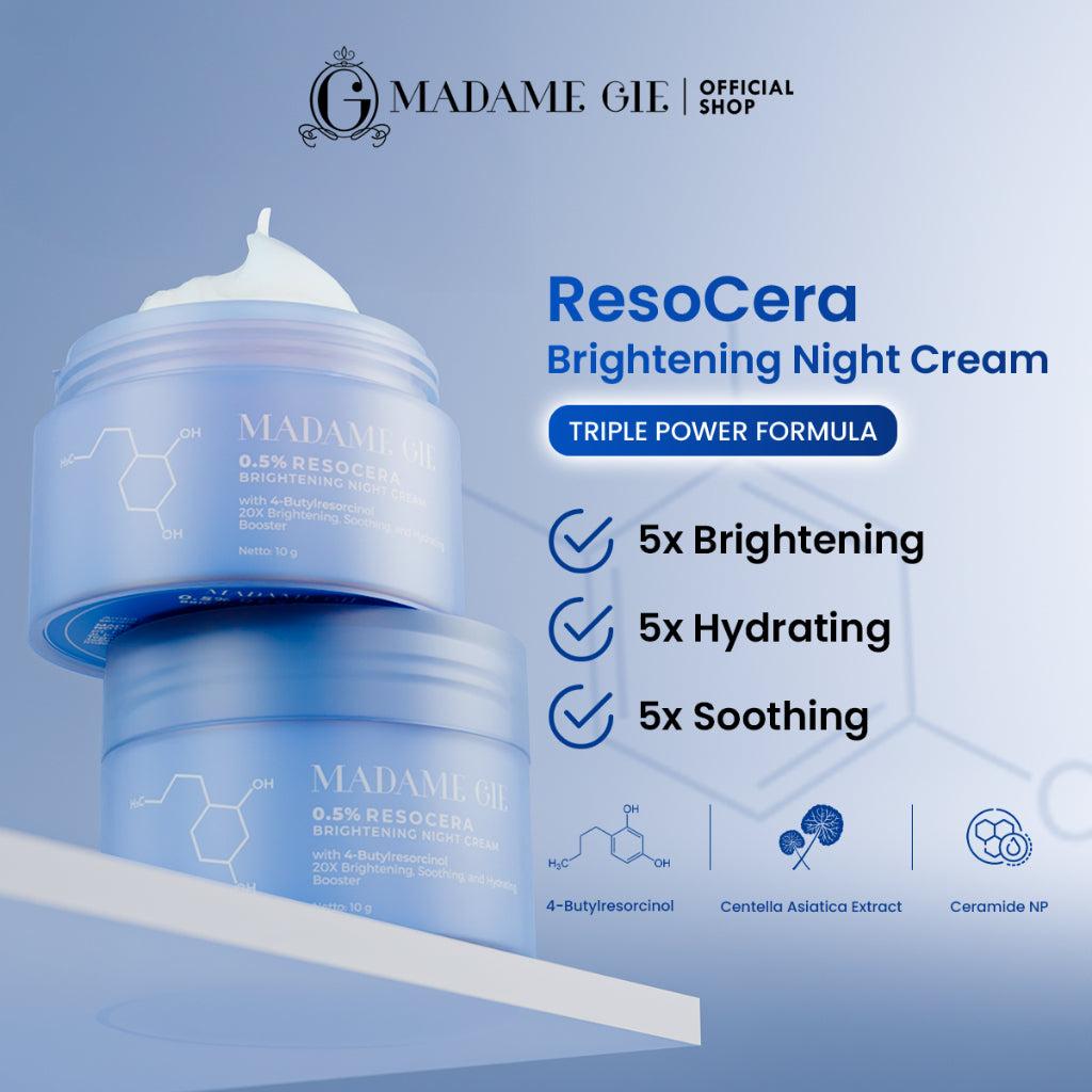 Madame Gie ResoCera Brightening Night Cream | Krim Malam Pencerah Wajah, Atasi Flek Hitam & Bekas Jerawat | Triple power formul…