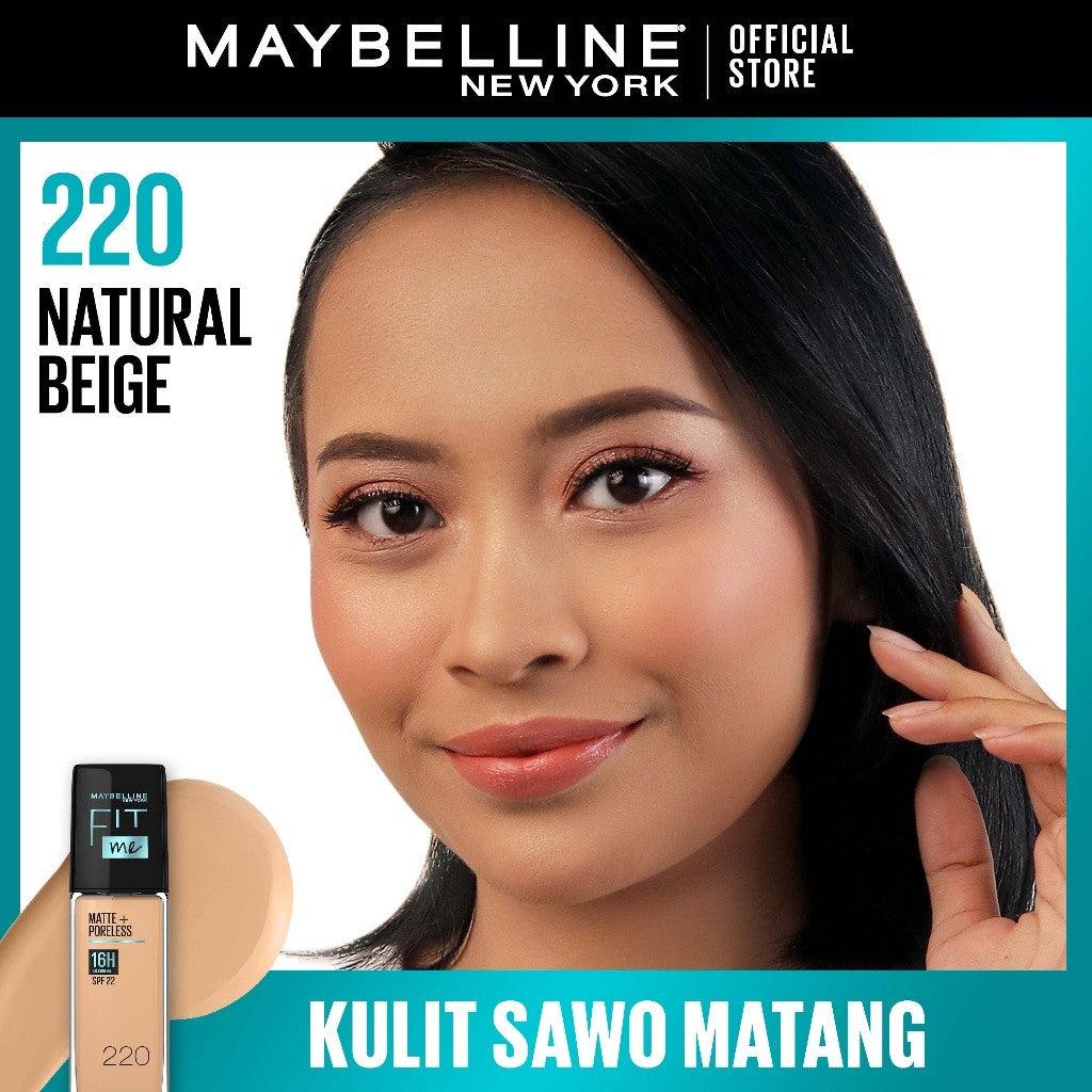MAYBELLINE OFFICIAL Fit Me Matte + Poreless Liquid Foundation Make Up 30ml SPF 22 Makeup Ringan High Cover 16 Jam Oil Control C…