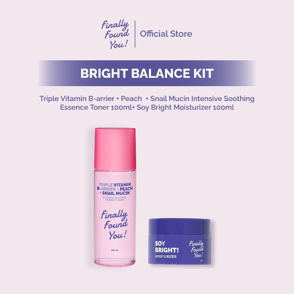 Finally Found You! Bright Balance Kit : Triple Vitamin B-Arrier + Peach + Snail Mucin Intensive Soothing Essence Toner 100mL +…