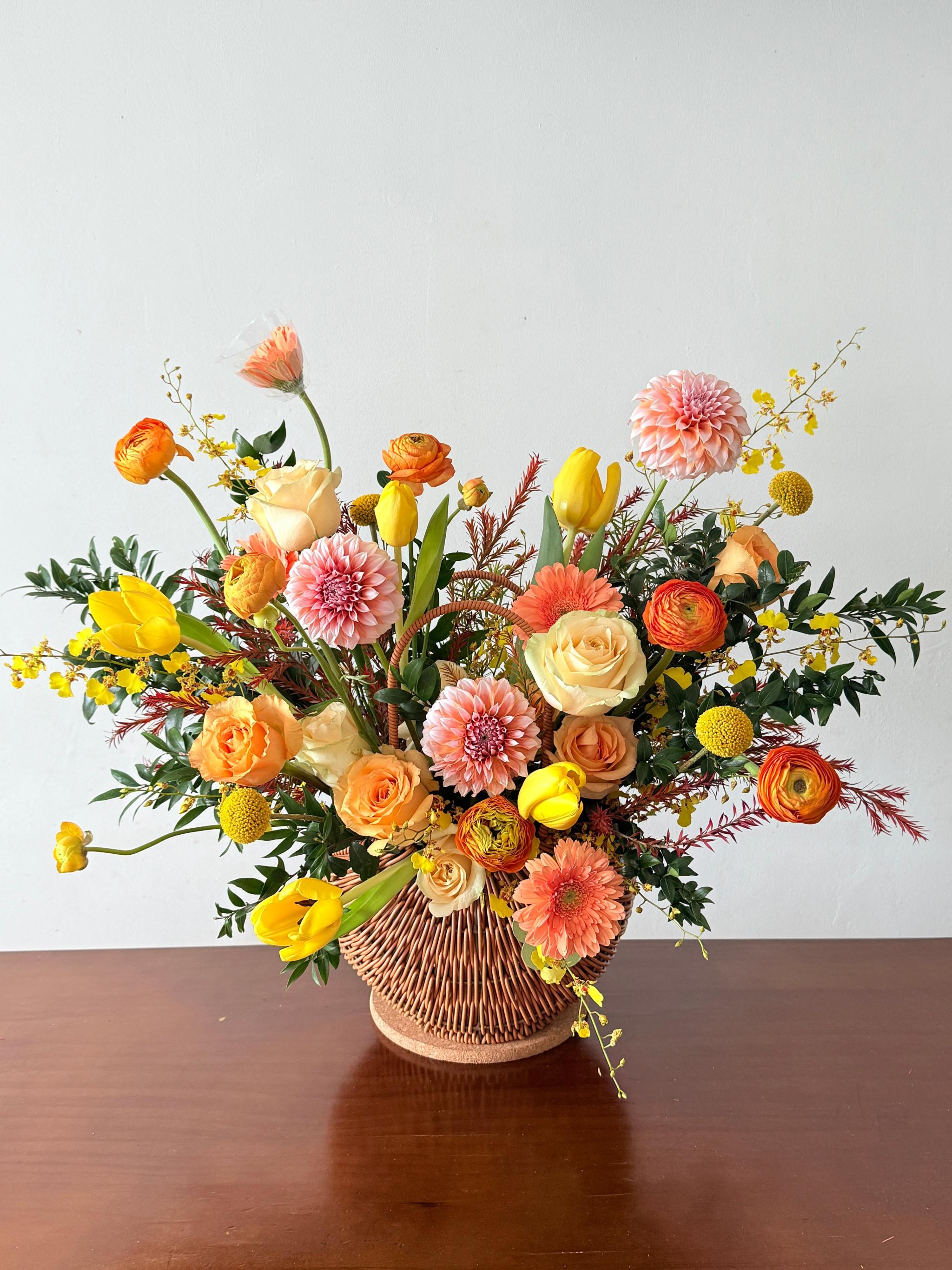 Sun-Kissed Dahlia | Flower Basket - Mega