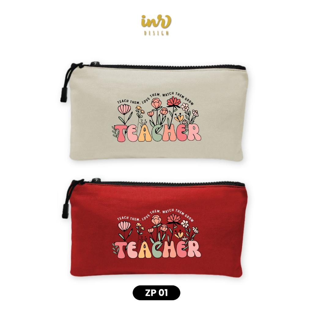 Multipurpose Canvas Zipper Pouch | Teacher's Day Gift | Hadiah Hari Guru Multipurpose Bag