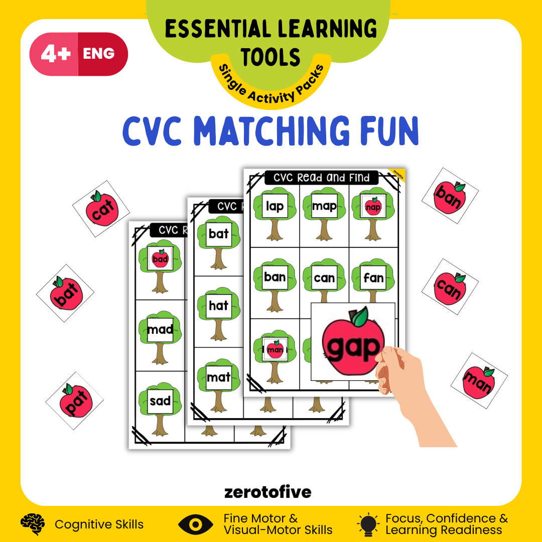 CVC Matching Fun Fruits Themed
