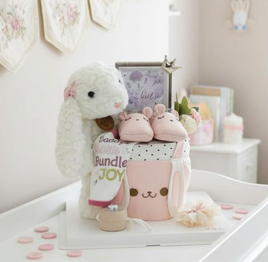 Angeliz Bunny Friend Outing Baby Hamper Cakebox Gift Set 11 Pcs