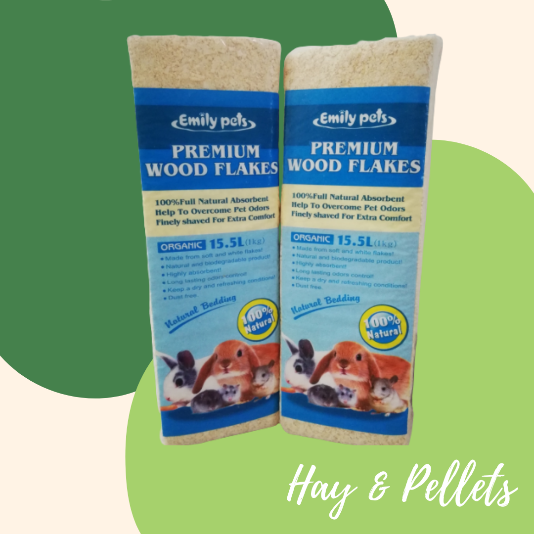 Emily Pets Premium Wood Flakes Small Pets Natural Bedding | Organic 1kg