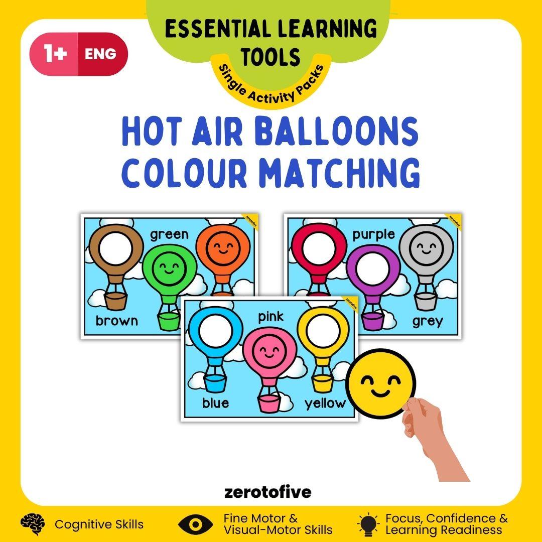 Colours Matching Hot Air Balloons Themed
