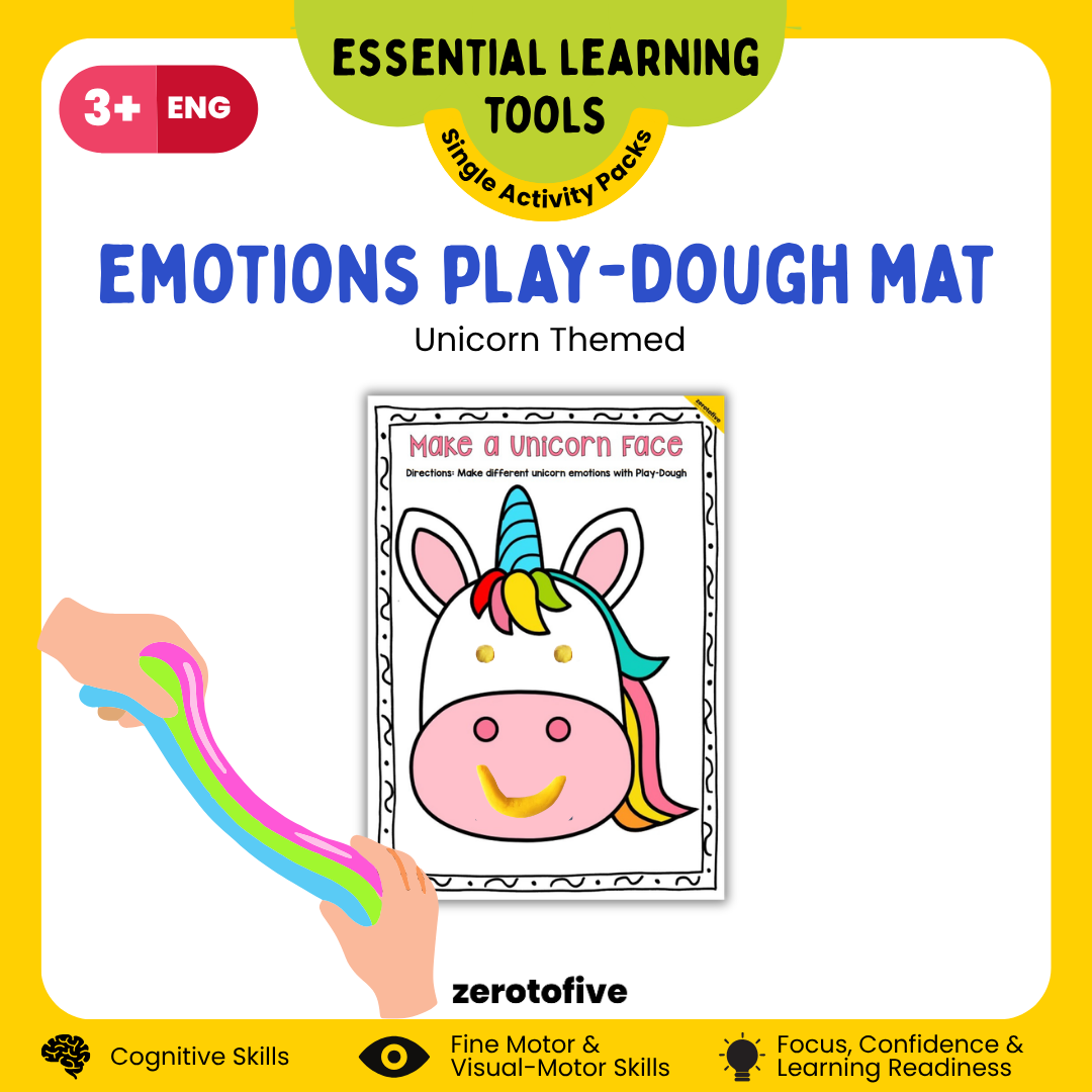 Emotions Play-dough Mat Unicorn Themed