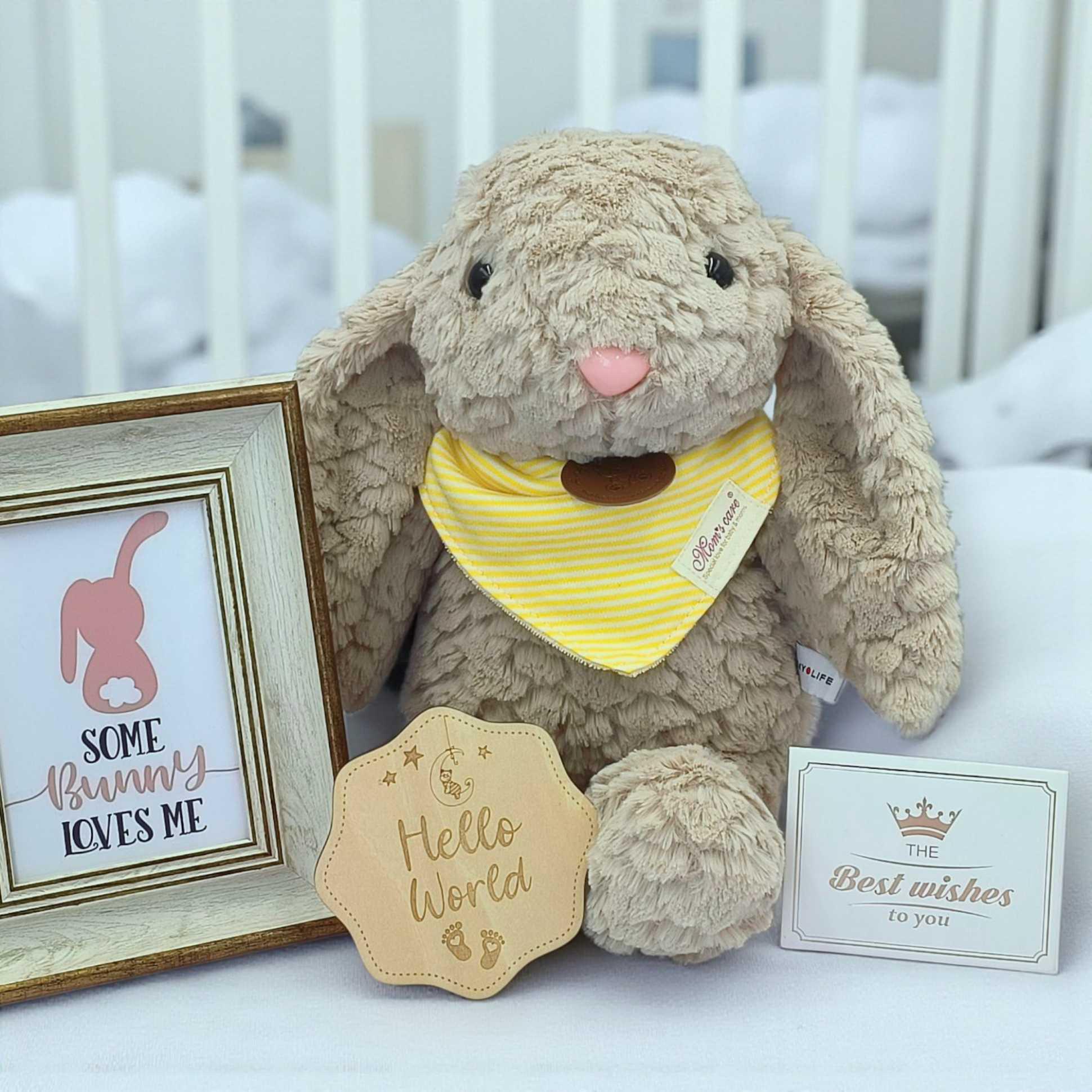 Angeliz Billy Bunny Love Me Soft Toy 4pcs Baby Hamper Cakebox Gift Set