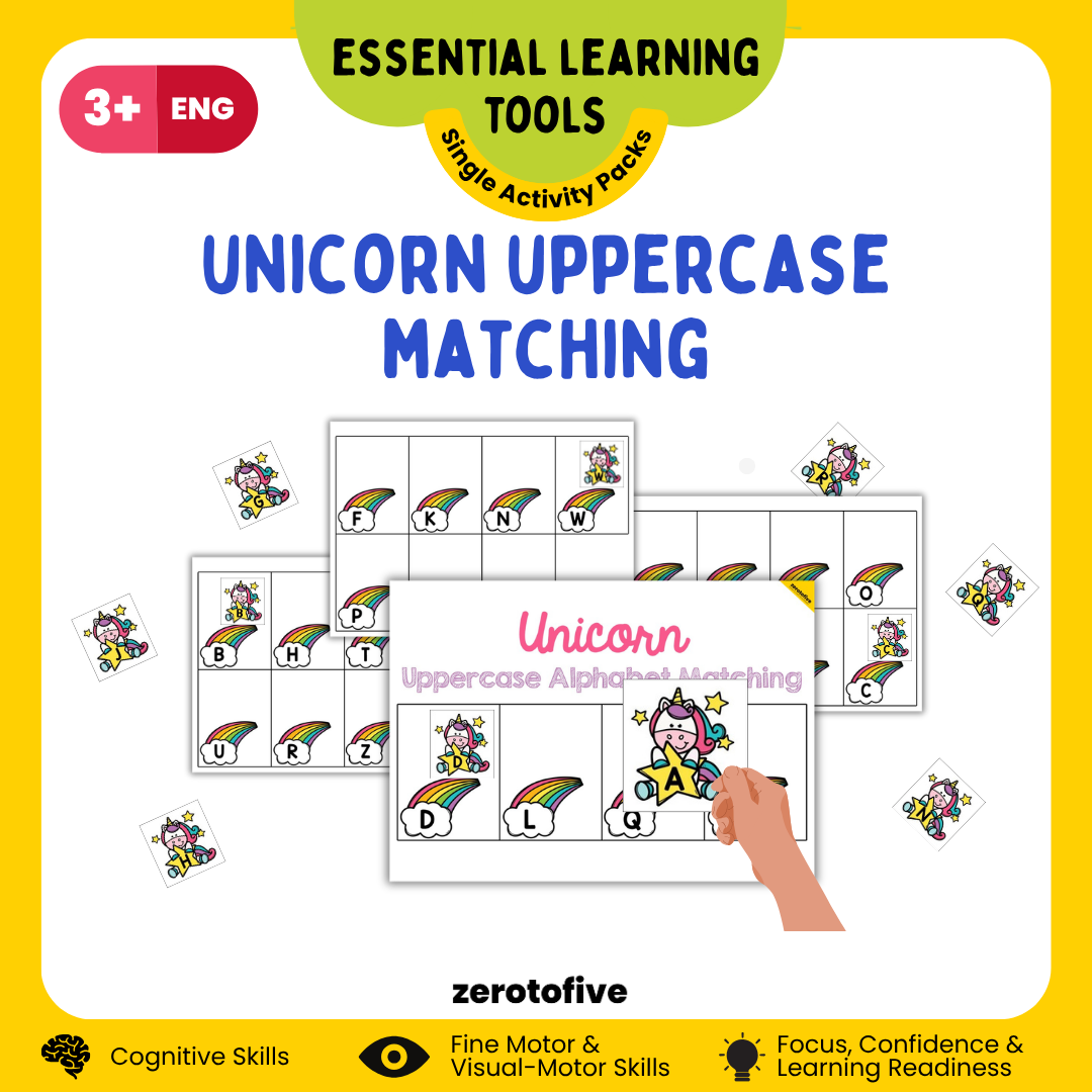 Uppercase Alphabet Matching Unicorn Themed