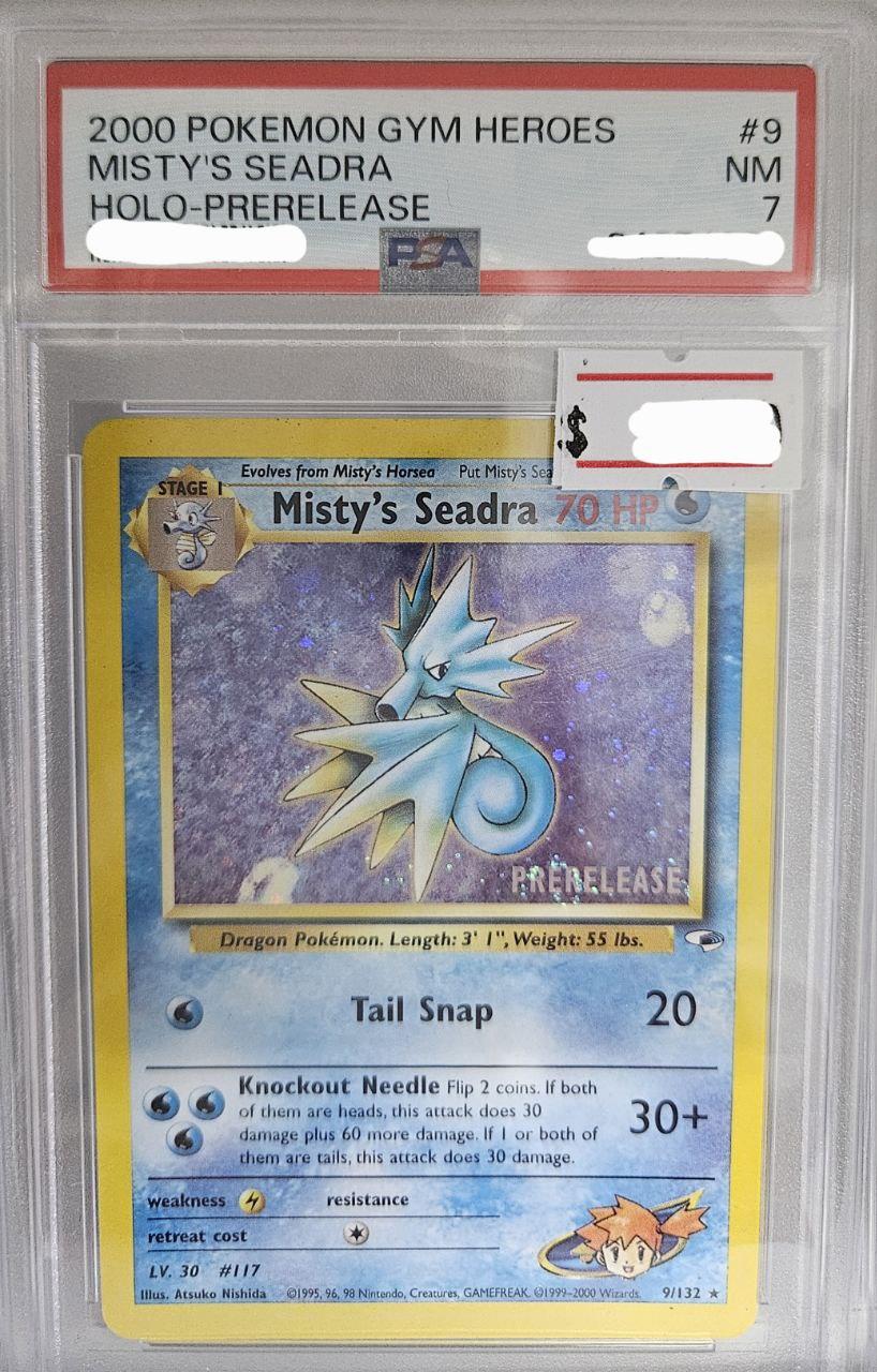 2000 Pokemon Gym Heroes #9 Msty's Seadra PreRelease PSA 7