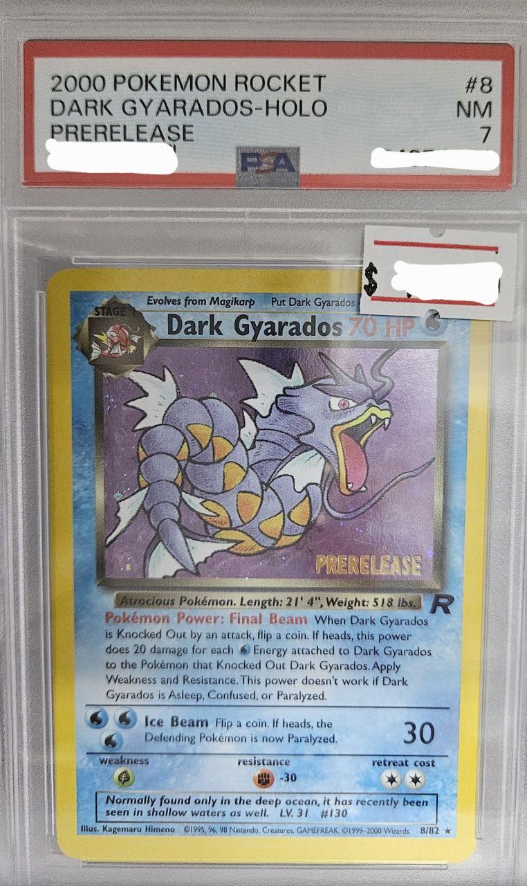 2000 Pokemon Rocket #8 Dark Gyarados PreRelease PSA 7