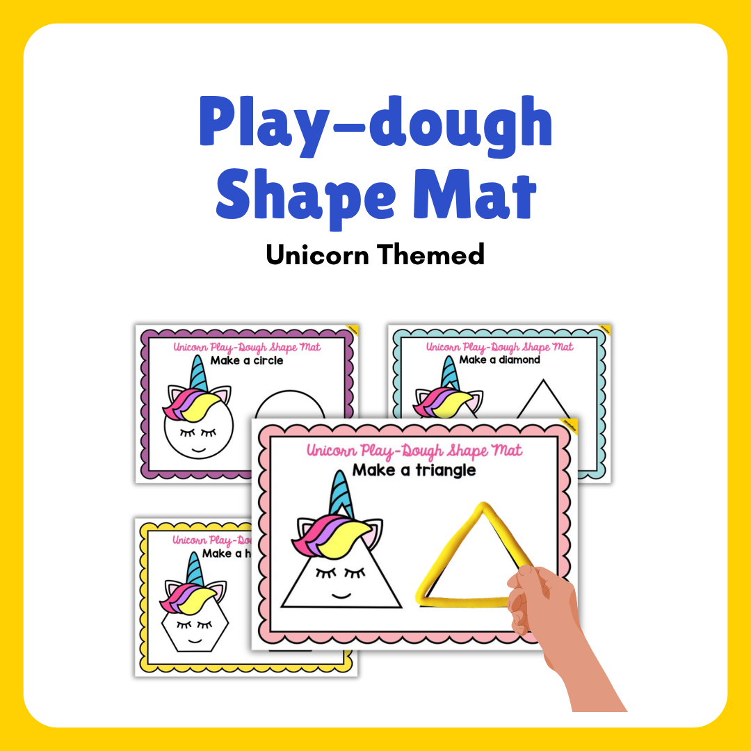 Play-dough Shape Mat Unicorn Themed