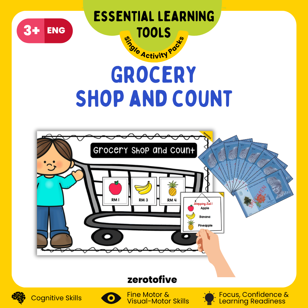 Grocery Shop and Count Fruits and Vegetables Themed
