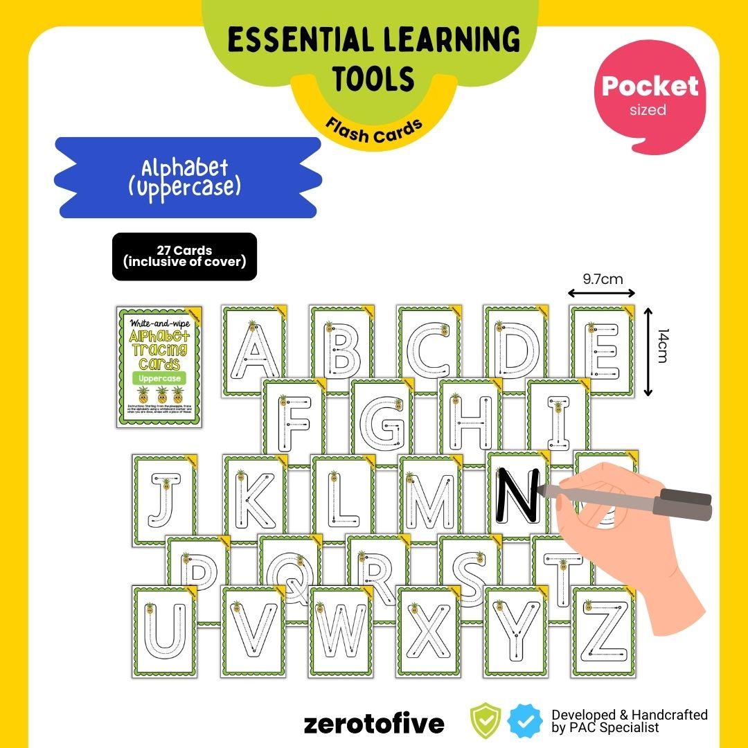 Alphabet and Numbers Tracing Flash Cards