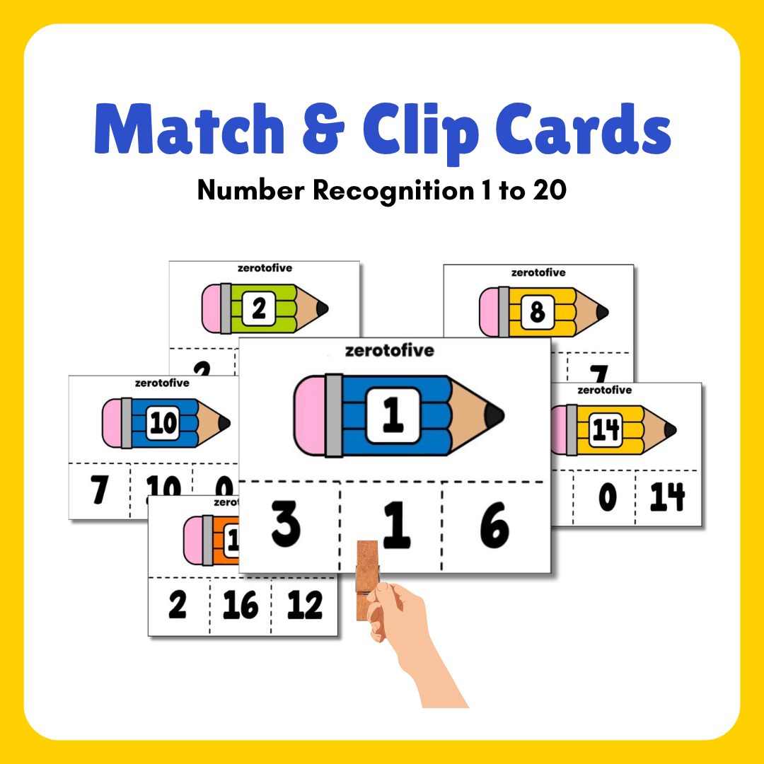 Match and Clip Cards from 1 to 20