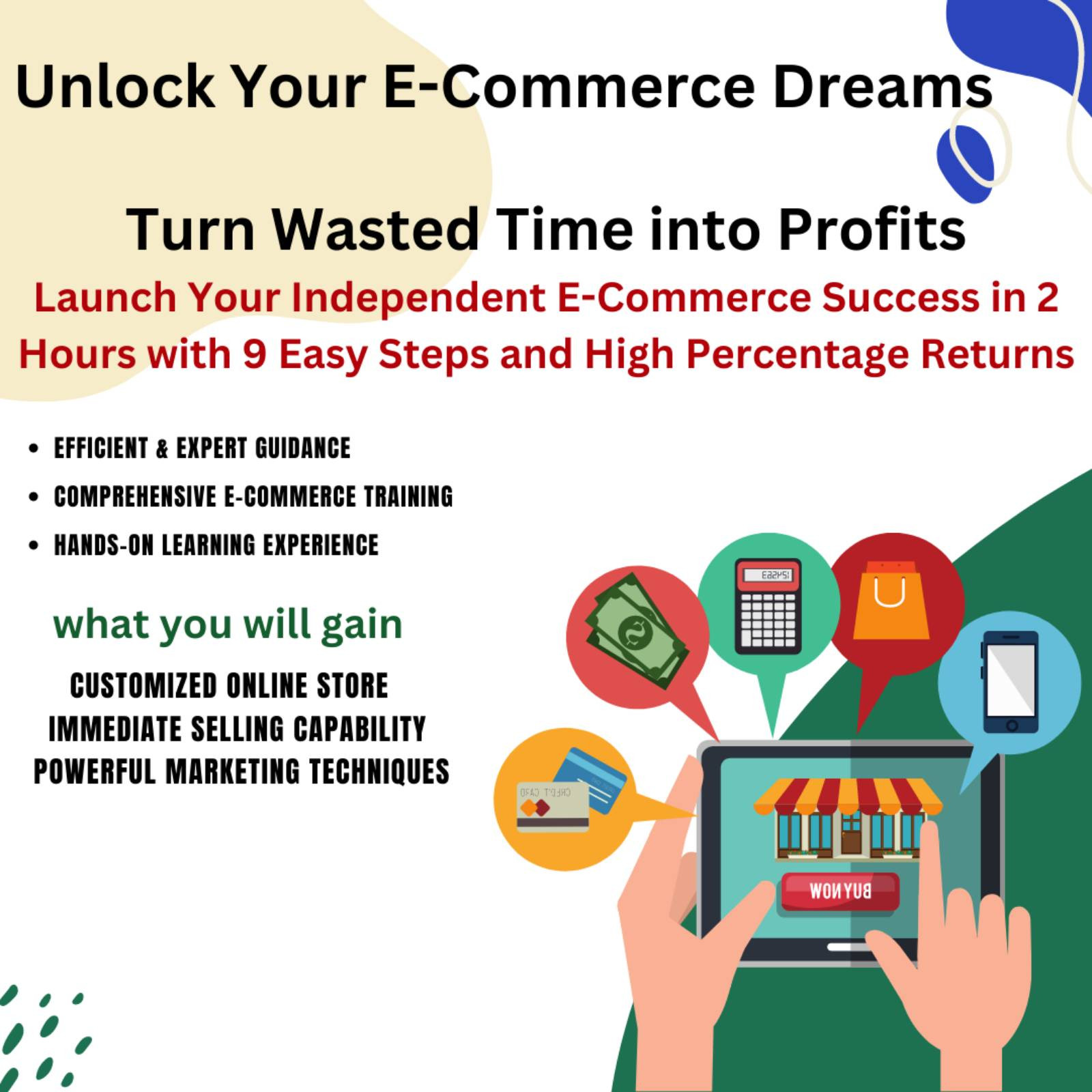 E commerce set up and start in 2 hours