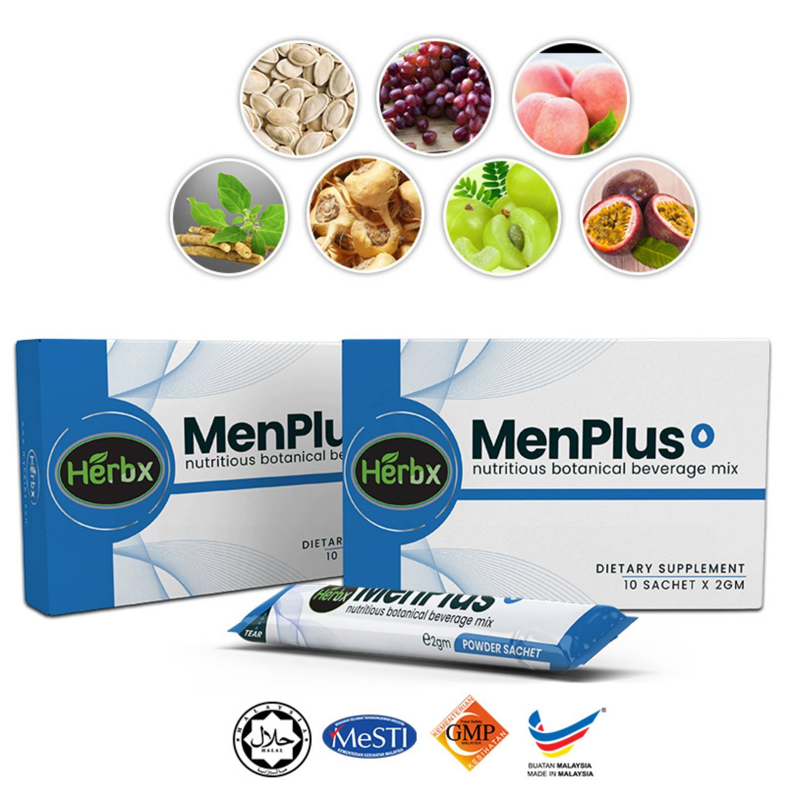 MEN PLUS – HEALTH SUPPLEMENTS,  ONE BOX (10 SACHET) - Premium Quality from Malaysia