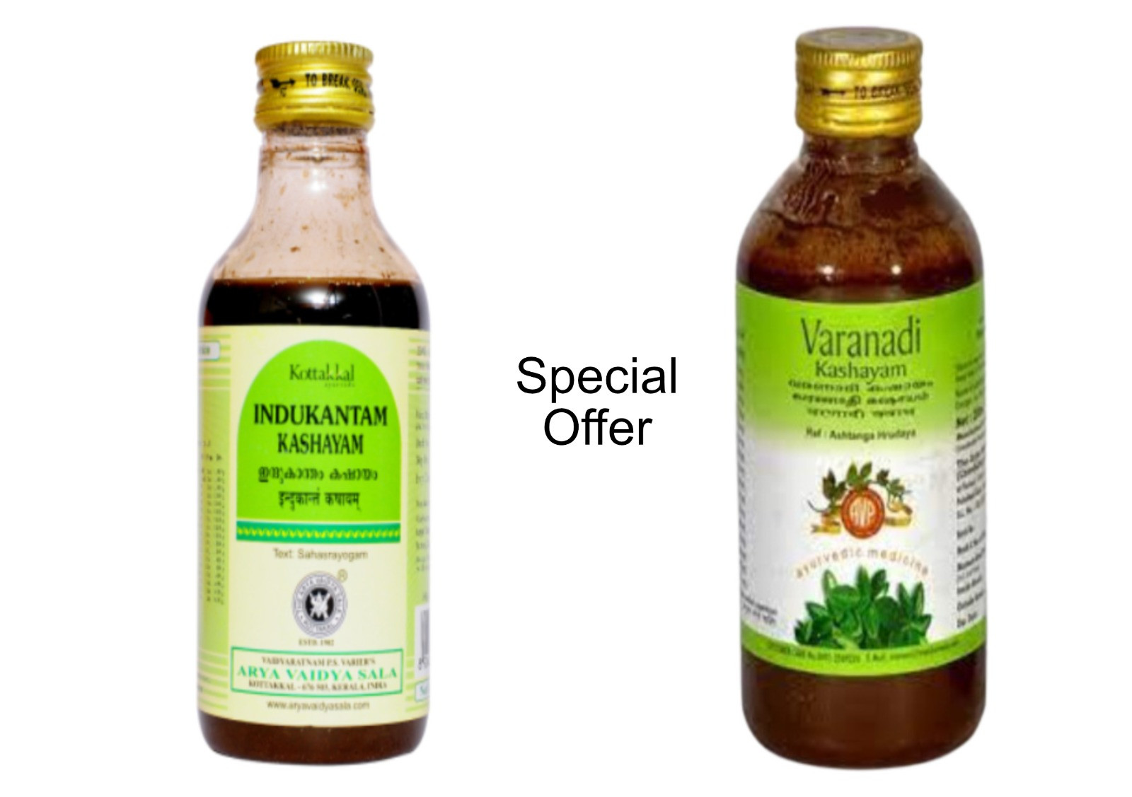 Special  Combo Offer - Indukatham Kashayam Liquid ( Ayurveda ), 200 ml and Varanadi Kashayam Liquid ( Ayurveda ), 200 ml