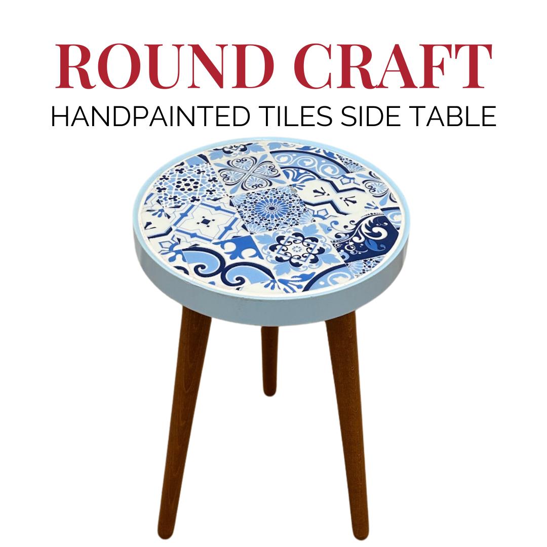 Round Craft Handpainted Tile Table
