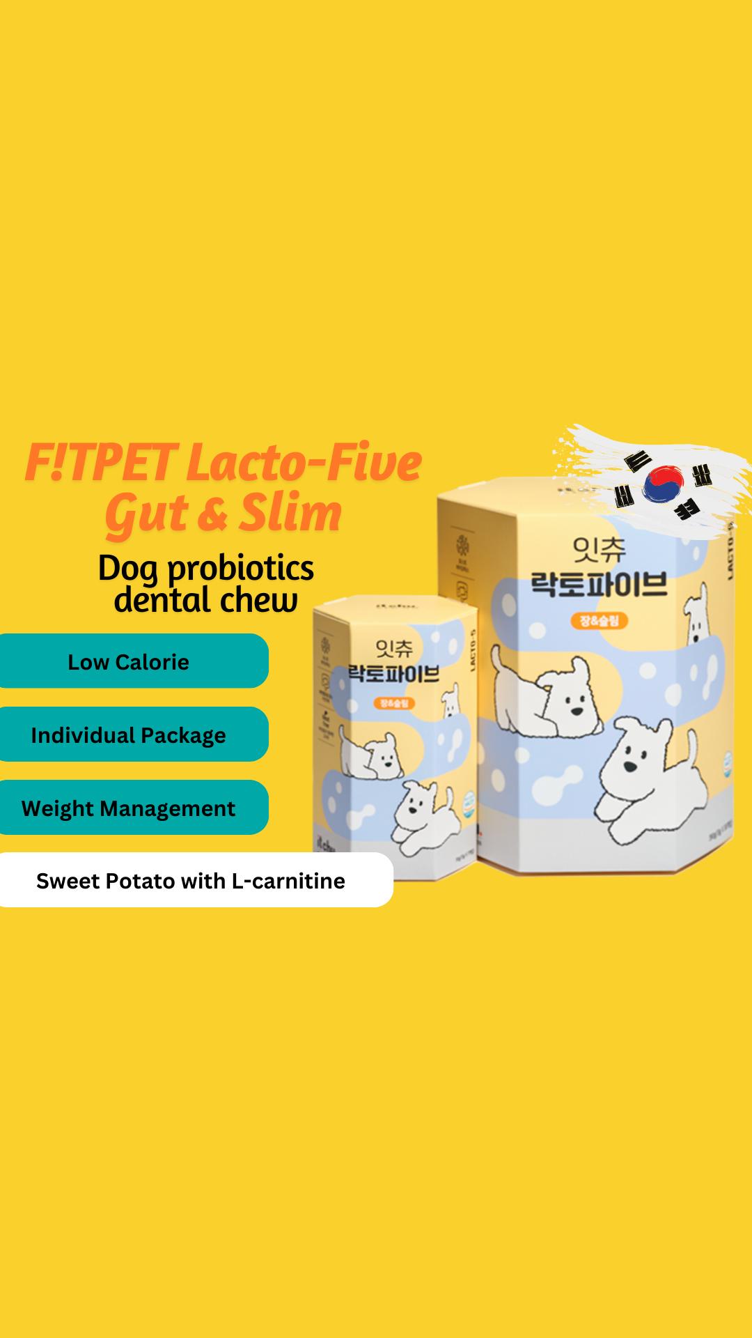 FITPET Lacto-5 Dog Probiotics Meat-Free Dental Chew [SG Authorized Distributor & Stock]