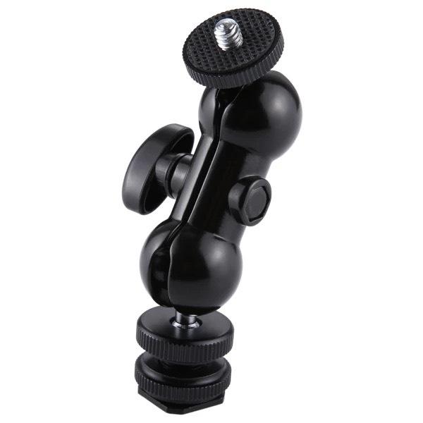 Flash Hot Shoe Swivel Ball Head 1/4 inch Tripod Screw Magic Arm