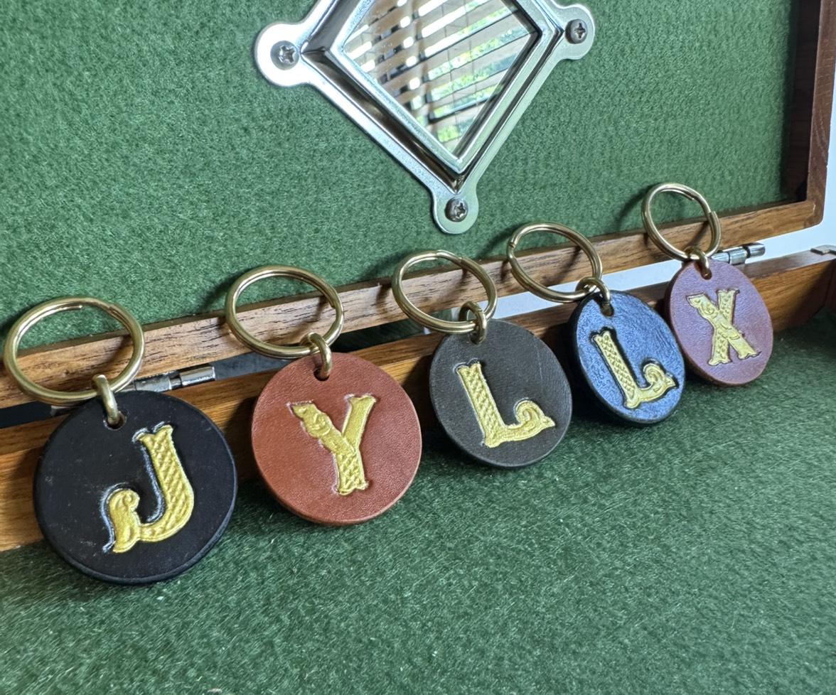Ornate Letter tag keychains