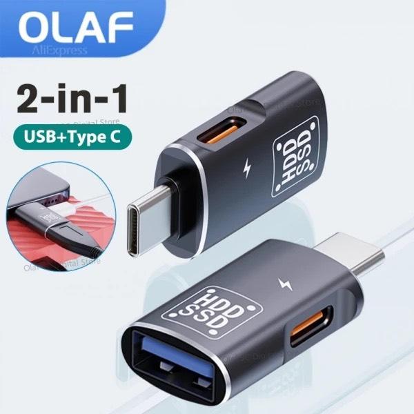 USB-C to USB-A OTG with Power input for USB disk SSD