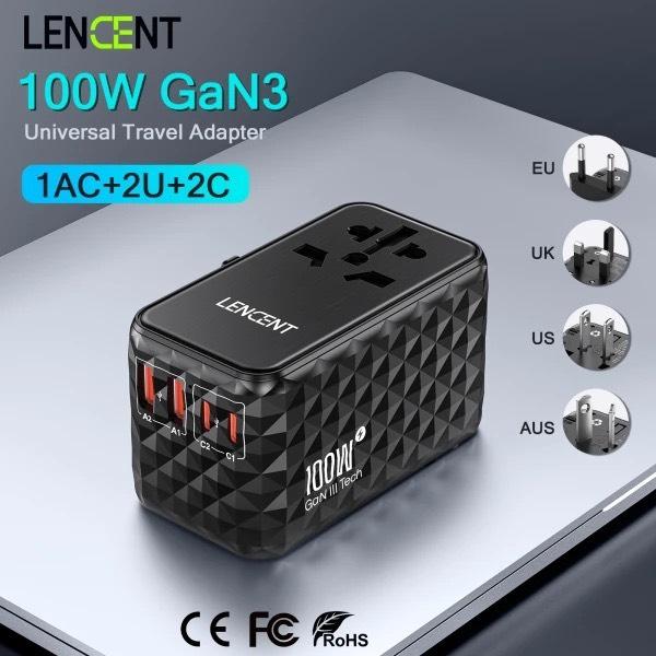 Universal Travel 100watt Adapter Charger 2x USB 2xPD