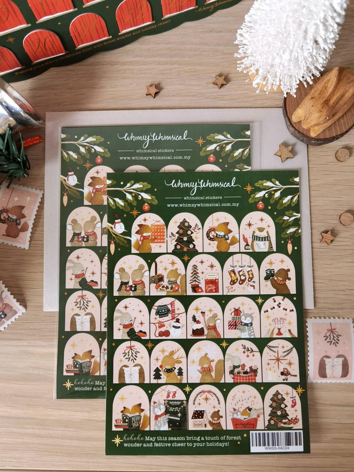 Woodland Christmas Advent - Christmas Sticker Sheet