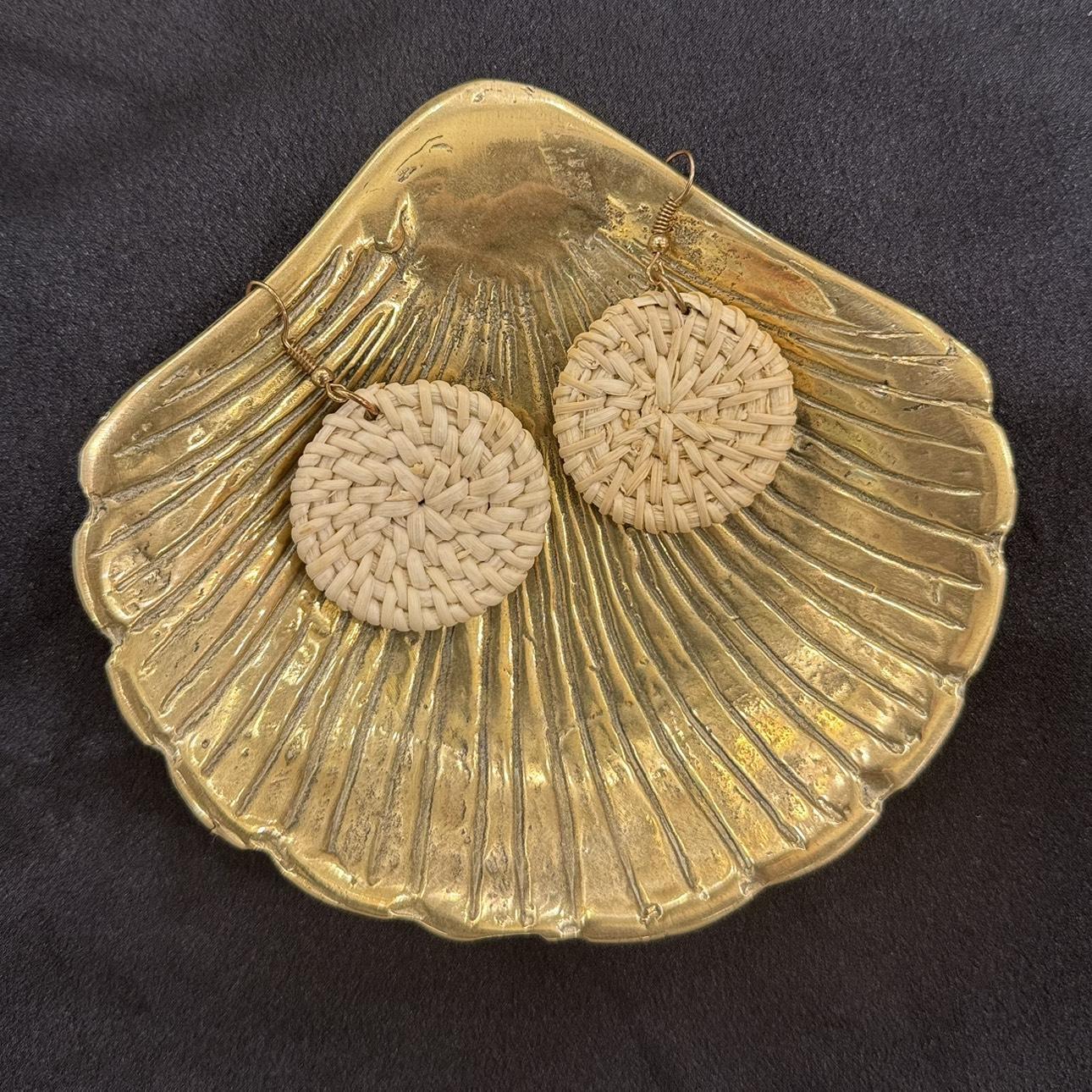 Rattan Round Woven Earrings