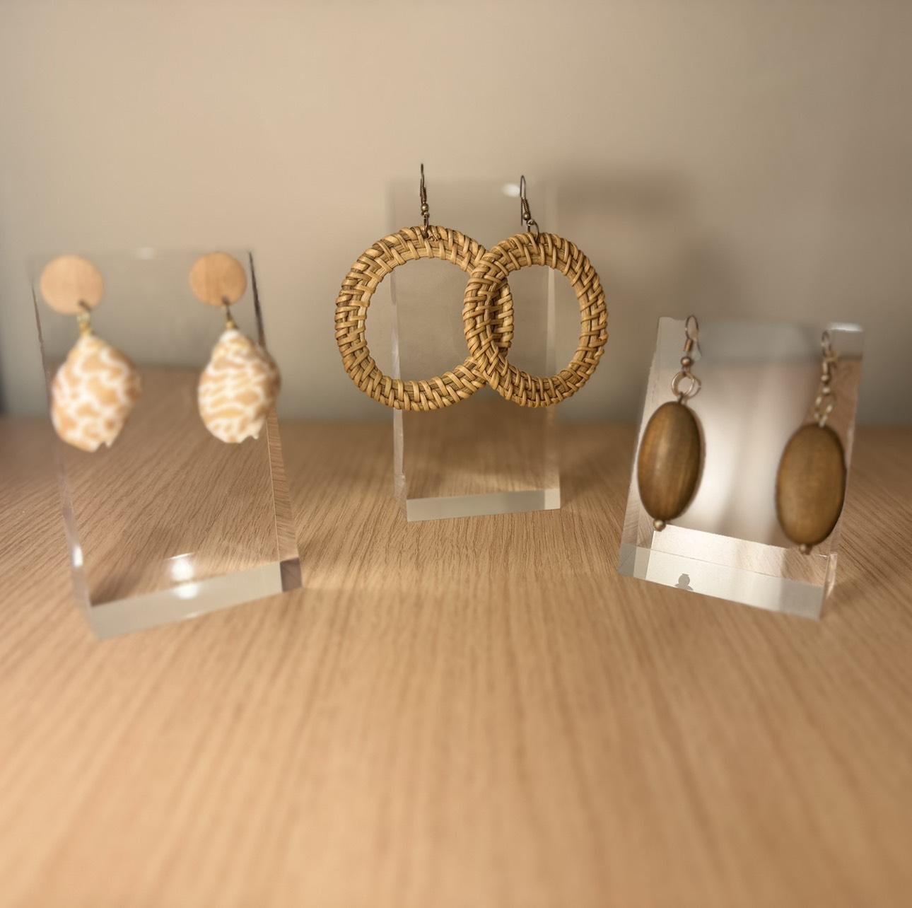 Wooden Pendant Earrings