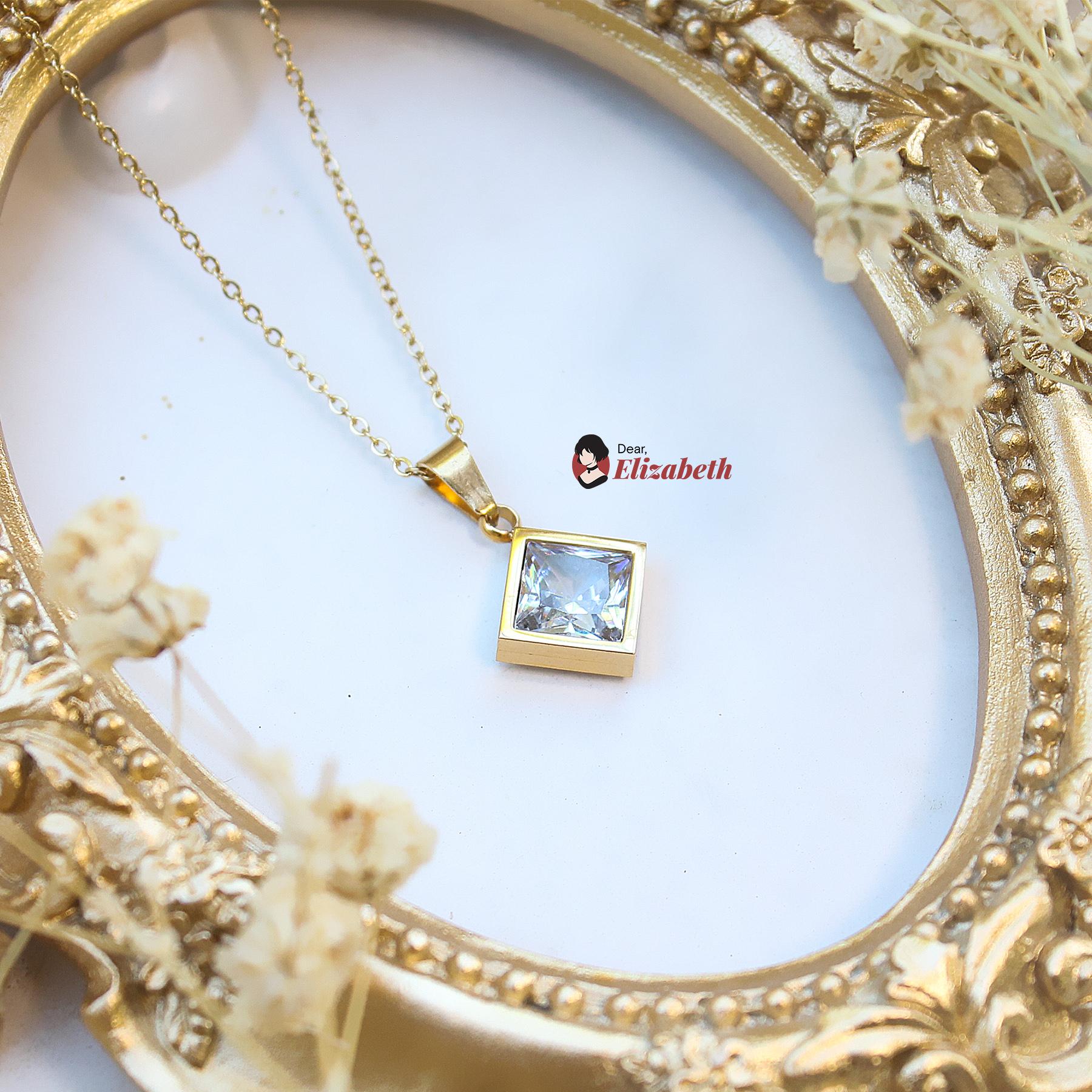 Rhombus Crystal Diamond Pendant