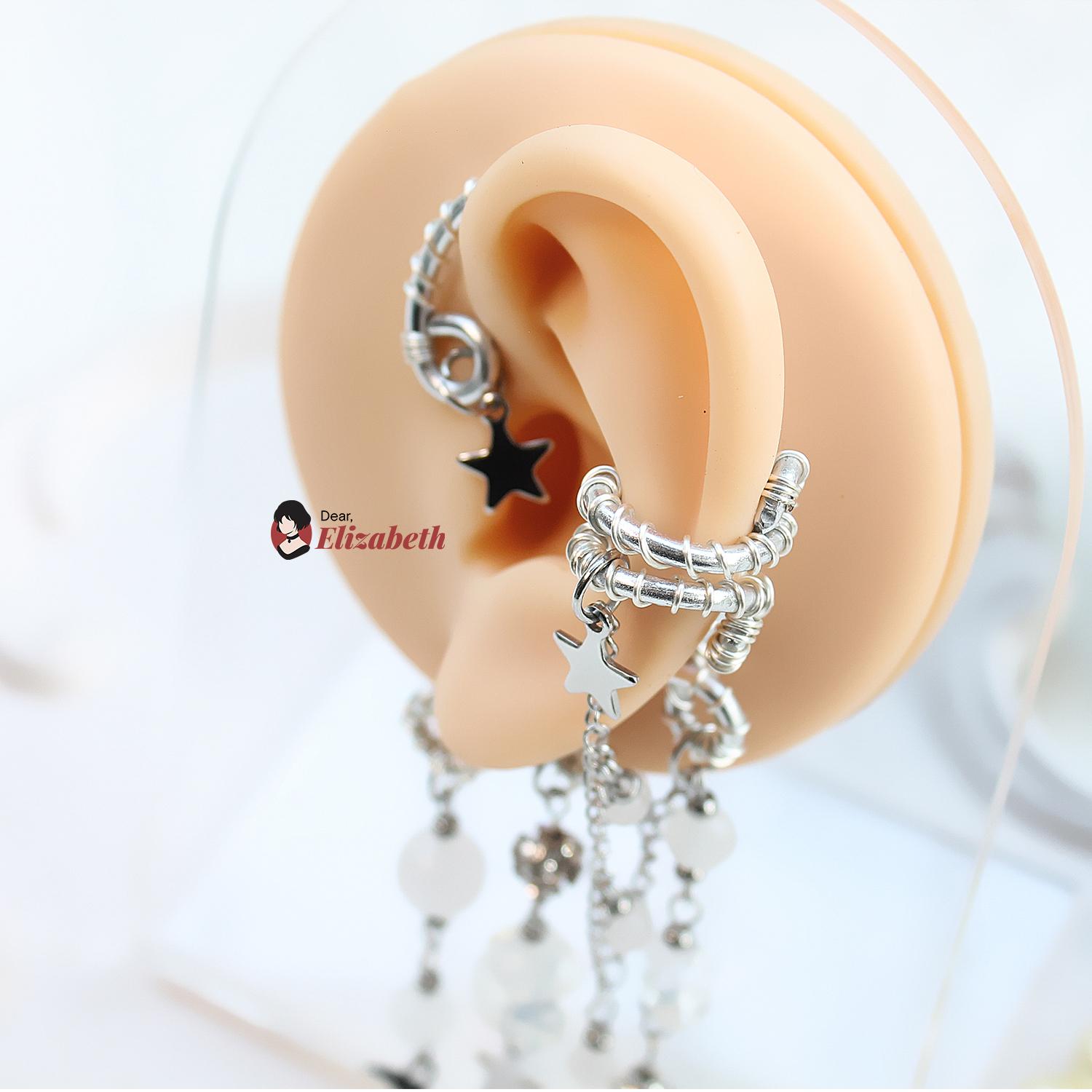 Sylvia Astral Cosmic Silver Ear Cuff