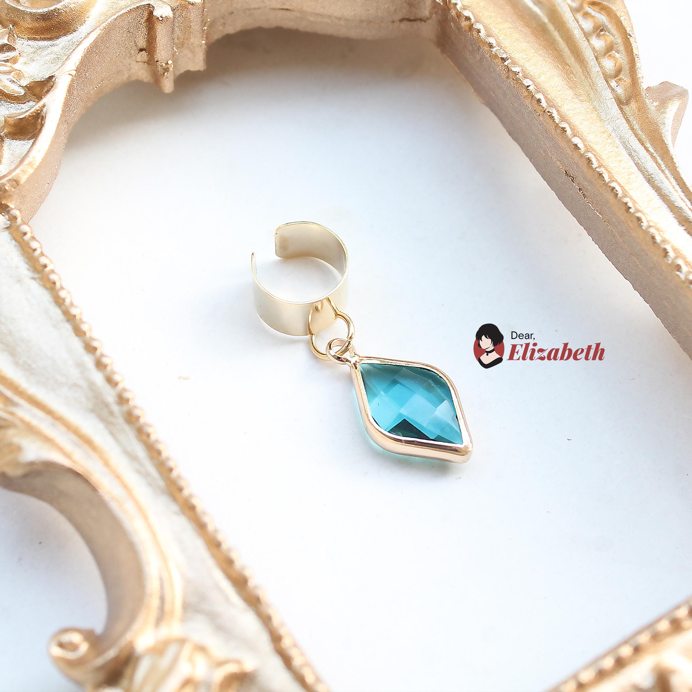 Blue Ocean Droplet Ear Cuffs