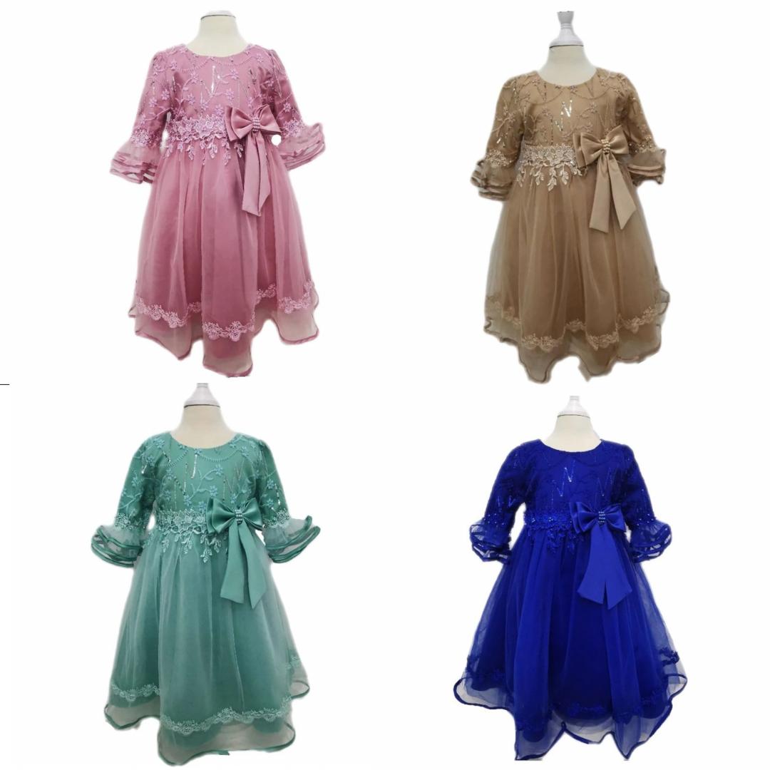 Baju Raya 2023 Dress Gown New Born Baby to 12 Years maxi dress lid