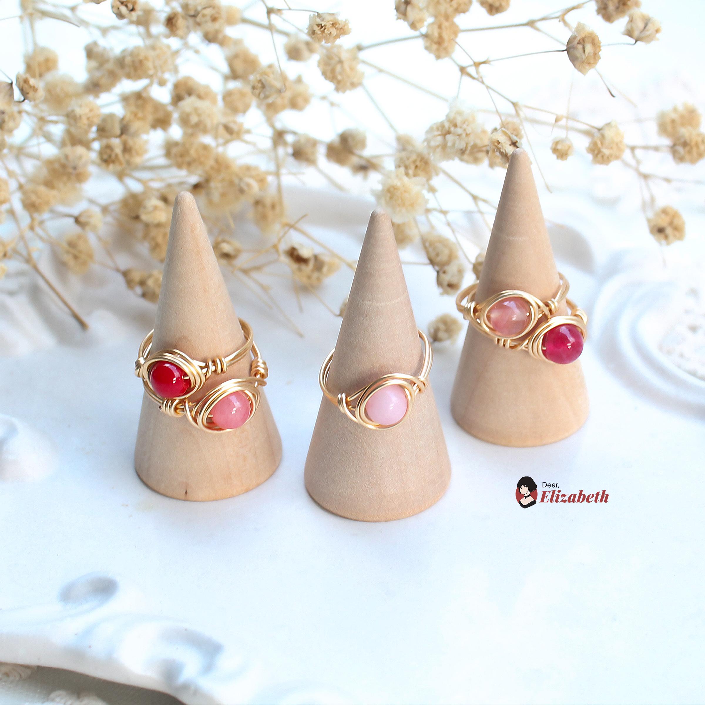 Stone Wrap Ring Pink Series