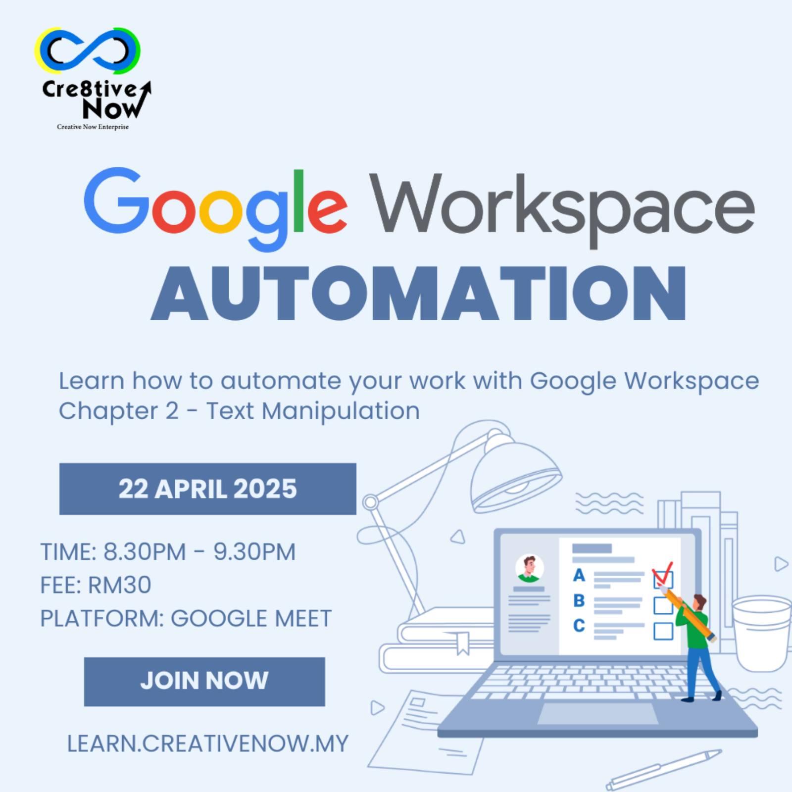 [ONLINE] 22 APR 2025 Google Workspace Automation II (English)