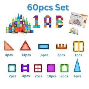 Magnetic Tiles: 60 pc Set-