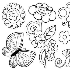 Doodle Scroll Butterflies