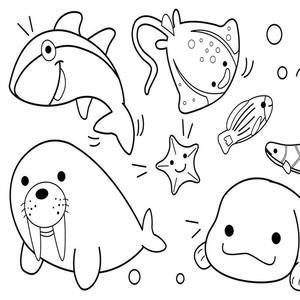 Doodle Scroll Marine Life